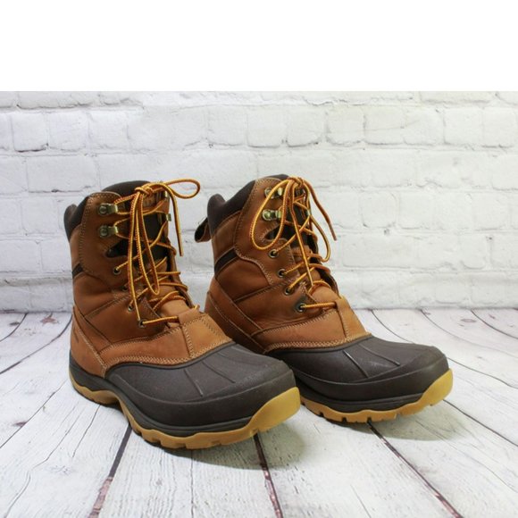 LL Bean Brown Leather Waterproof Insulated Ankle Duck Boots Size 11.5 M - Picture 3 of 9